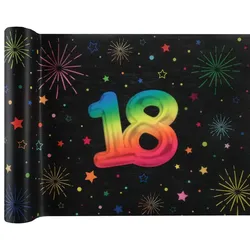 Tischläufer 18. Geburtstag bunt 3 m x 30 cm