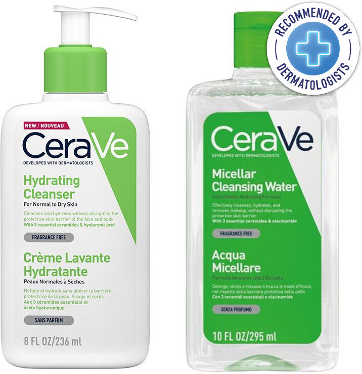 CeraVe Cleansing Routine   Hydrating Cleanser 236ml and Micellar Clean