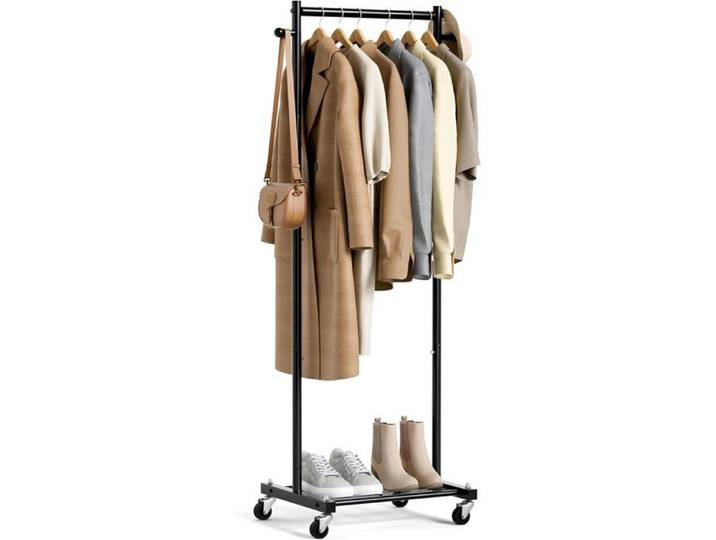 Petit Portant À Vêtements Pour Suspendre Les Vêtements Sur Roulettes 152 4 Cm Portant À Vêtements En Métal Avec Étagères Portable