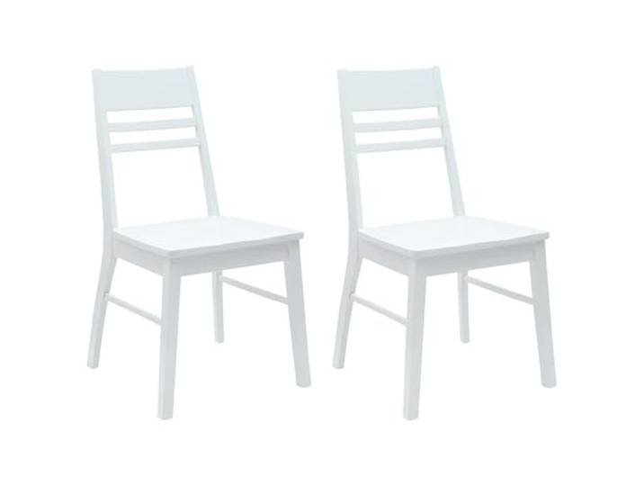 POUFGDR Esszimmerstühle, 2-teilig, Massivholz, Gummi, Weiß Schlichtes Design, Massivholzrahmen, ergonomische Rückenlehne, quadratische Beine, täglicher Gebrauch, einfache Wartung