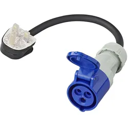 Adapter mit CEE-Stecker und UK-Steckdose, UK ProPlus 373522DE, Kabellänge 40 cm, 16 A, 230 V