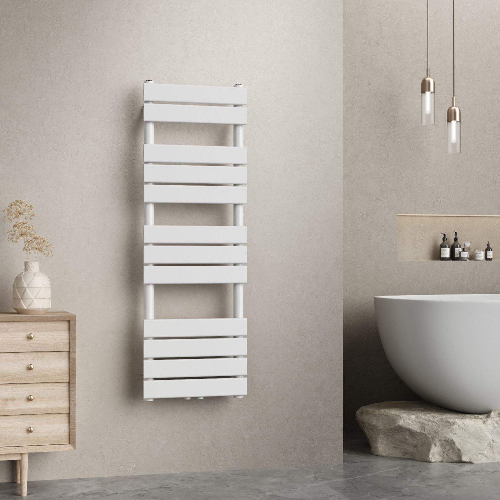 Neu.haus Handdoekradiator Voss wit lamellen 120 x 40 cm