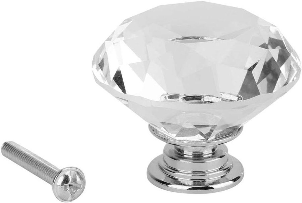 Blauwe Kristallen Deurgrepen en Ladeknoppen met Diamantvorm Design - 40 mm