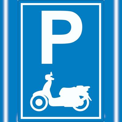 HB-Druck Parkplatz Motorroller Aufkleber A8 (52x74mm)