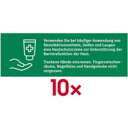 Marahrens Aufkleber »Hände eincremen« 15 x 5 cm, 10 Stück grün, 15x5 cm