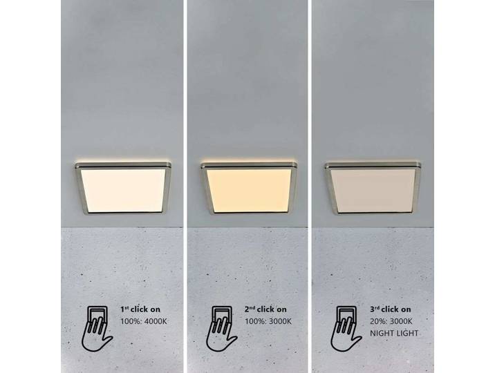 Plafonnier Oja 29 Square, argent, 2,3 cm - Nordlux - Salon / séjour - Plastique