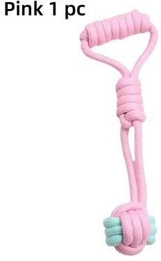 Inspire Select Cotton Rope Ball Dog Toy Durable Teeth Cleaning Chew Toy For Small & Large Dogs Interactive Play pink