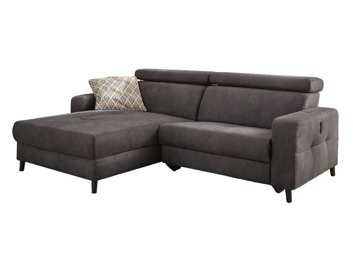 Ecksofa mit Relaxfunktion grau 249 x 109 cm - DOPPIO