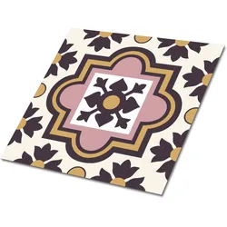 FLIESENAUFKLEBER 9 Stück 30x30 cm selbstklebend Arabische Blumen