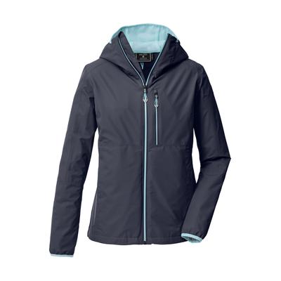 Funktionsjacke KILLTEC "KOS 73 WMN JCKT", Damen, Gr. 40, grau (nachtblau), Obermaterial: 100% Polyester.Futter: 100% Polyester, Jacken Funktionsjacke, Wind- und wasserdicht, atmungsaktiv, packbar, verstellbar