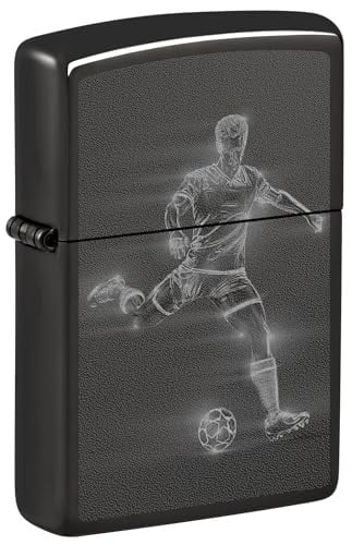 Zippo Soccer Player in Action Stormaansteker - Zwart met fotoprint