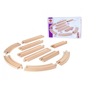 Eichhorn Spielzeugeisenbahn-Zubehör Bahn 100006403, Schienenset, aus Holz, 10-teilig
