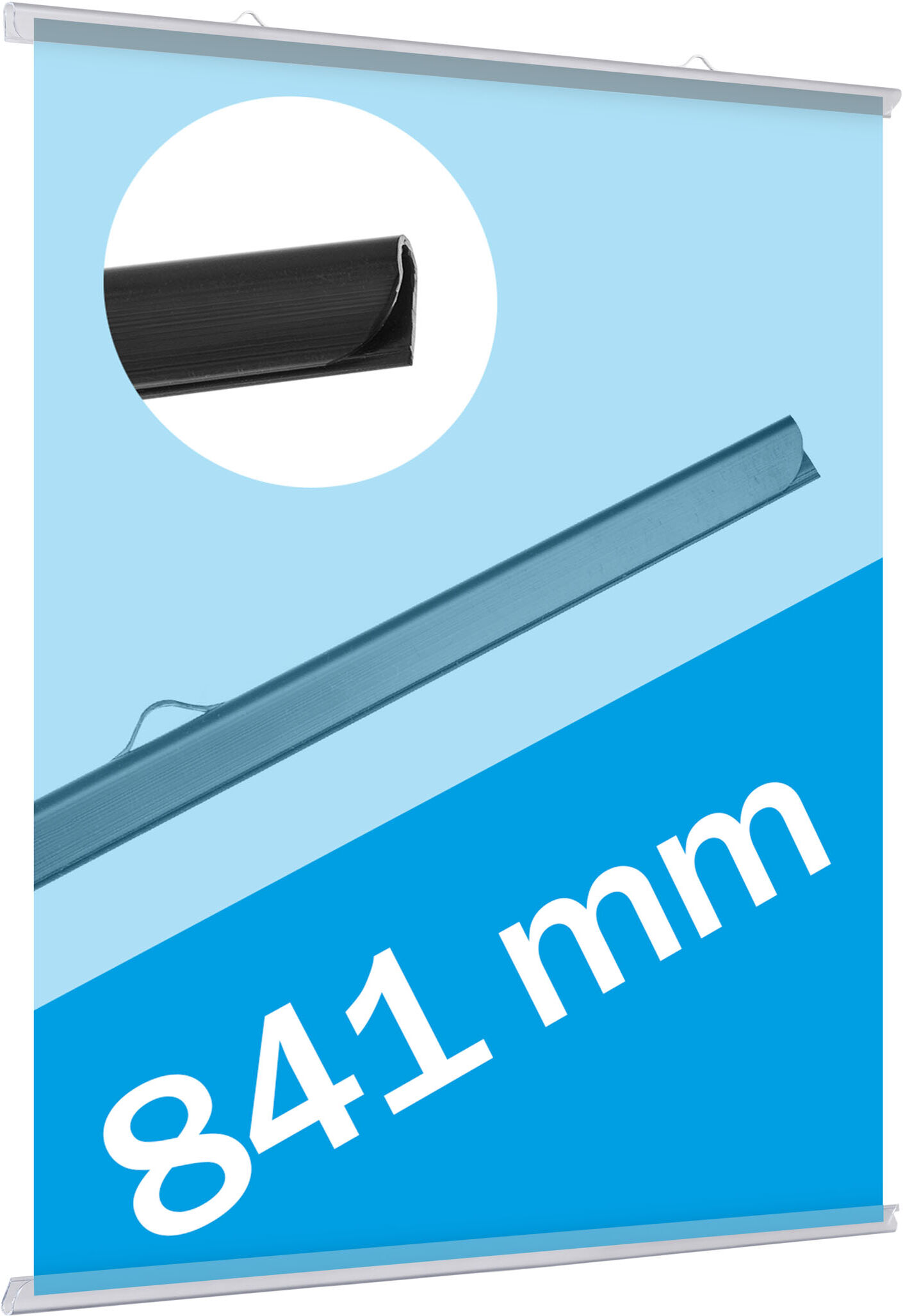 SPRINTIS Profils porte-affiches plastique, à insérer 2 crochets de suspension   transparent   841 mm