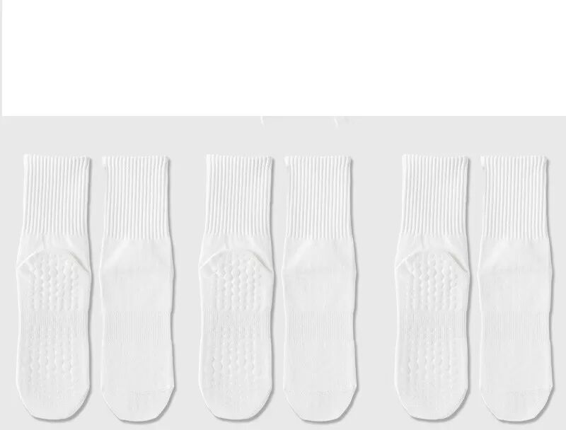 INF Chaussettes de Yoga Antidérapantes (Lot de 3) Blanc
