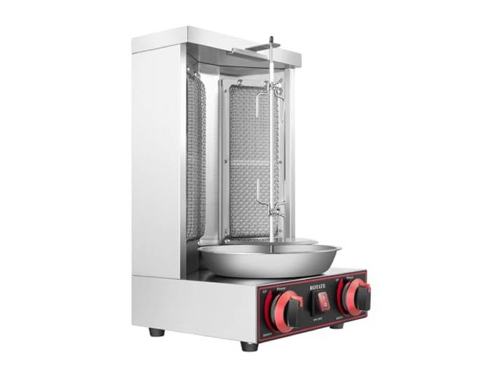 3000w Edelstahl Gas Dönerspieß Kebab Machine Grill Grillmaschine, Gyrosgrill Tischgrill, Bbq Vertikalgrill Maschine, Elektro Döner Kebab Maschine für Hähnchen Truthahn Tacos Kebap, Edelstahl