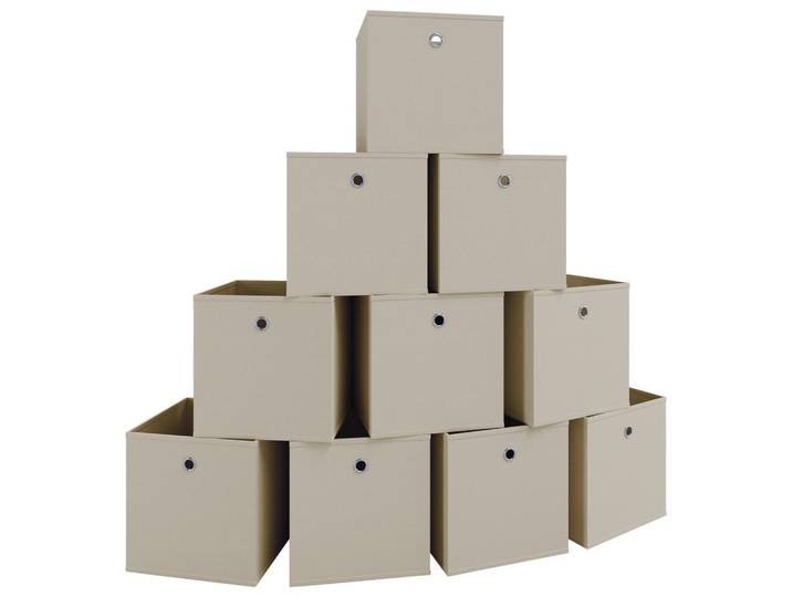 Mid.you Faltbox, Naturfarben, Weiß, 27x28x27 cm, faltbar, Ordnen & Aufbewahren, Kleideraufbewahrung, Faltboxen & Hängeaufbewahrung