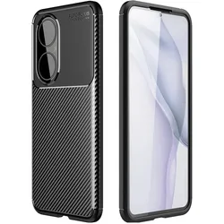Screenguard Huawei P50 Hülle Carbon Design TPU Case (Huawei P50), Smartphone Hülle, Schwarz