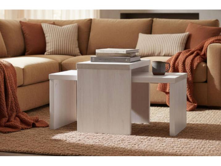 Couchtisch HOME AFFAIRE Leinz, Tbeistelltisch, Tisch, Kaffeetisch , weiss (weiß), B:40cm H:50cm T:50cm, Tische, Couchtisch, aus Kiefer, Tischplatten in zwei Stärken erhältlich, Breite 100 cm