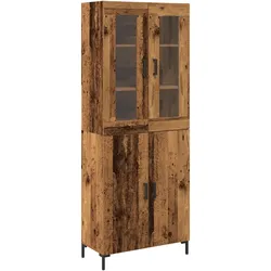 vidaXL Sideboard mit Wandregal aus altem Holz, nachgebildetem Holz