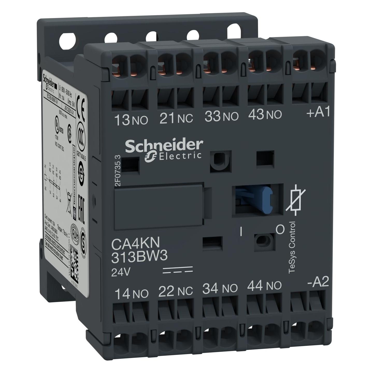Schneider Electric Hilfsschütz, 3S+1Ö, 24V DC, 1,8W CA4KN313BW3 (CA4KN313BW3)