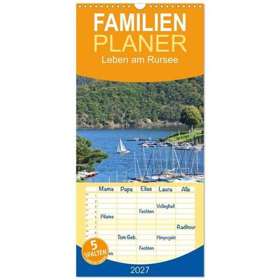 Familienplaner 2027 - Leben am Rursee mit 5 Spalten (Wandkalender, 21 x 45 cm) CALVENDO