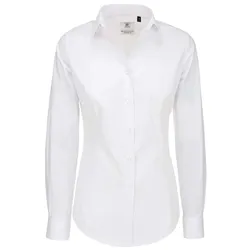 B&C Damen Popeline Poplin Stretch Bluse langarm Black Tie Long Sleeve SWP23 luxurious red XS (34)