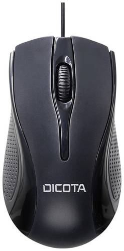Dicota Maus USB Schwarz 3 Tasten 1200 dpi Integriertes Scrollrad