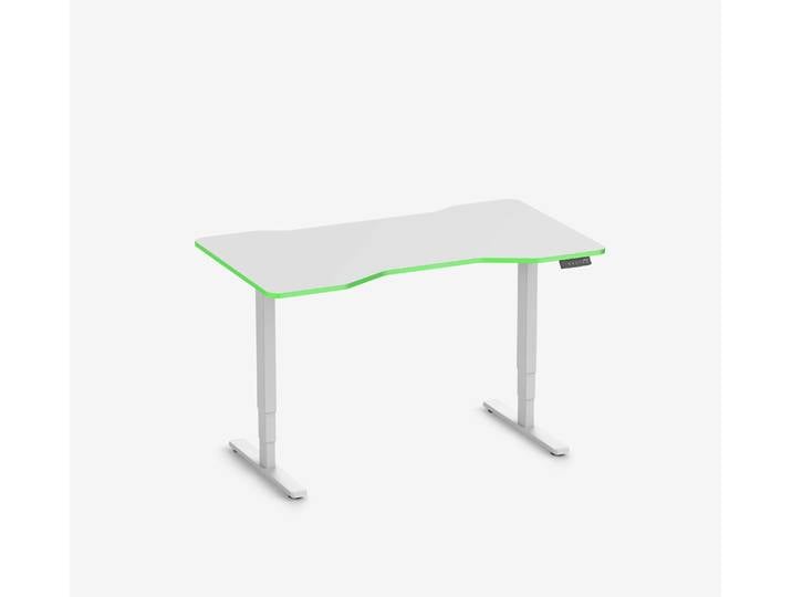FOKUS Gamingschreibtisch Weiß 140x80 Cockpit Acid Green
