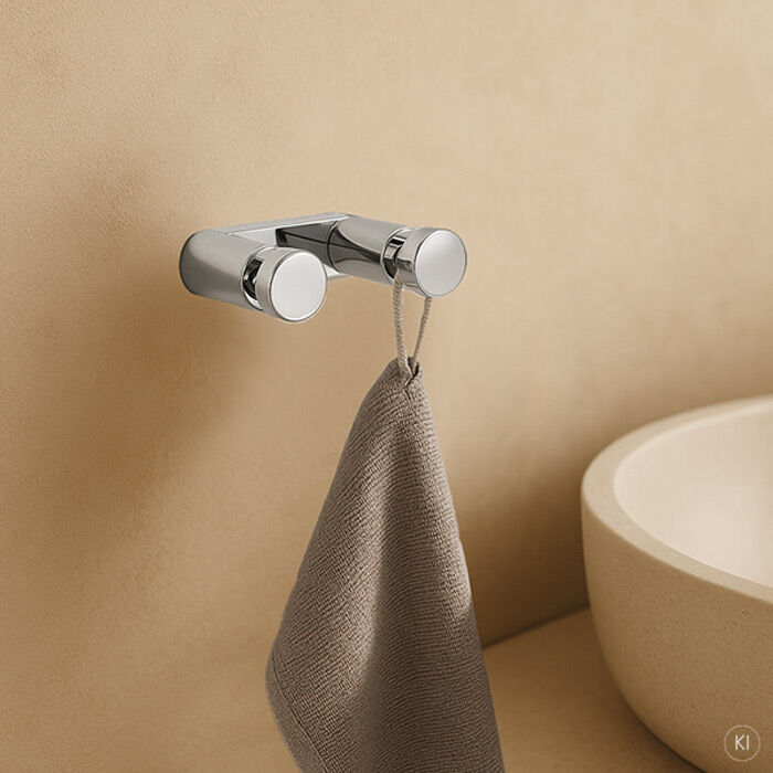 Crochet porte-serviettes double AquaCraft 200 20040002-00 3 cm, chromé