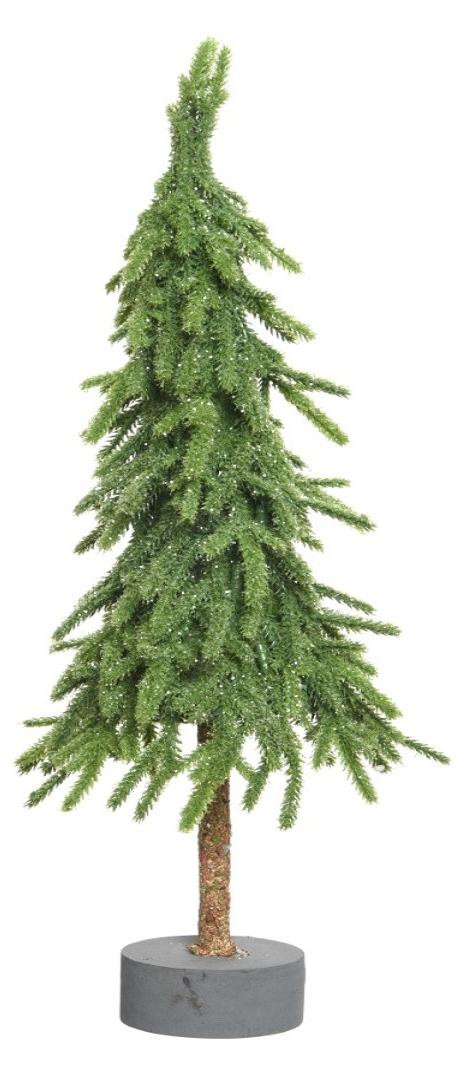 Kaemingk Mini kerstboom, groen, met glitter, Hoogte: 70 cm, Diameter: 13 cm