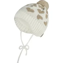 STERNTALER Bommelmütze Herzen, Größe 39 in Beige Beige