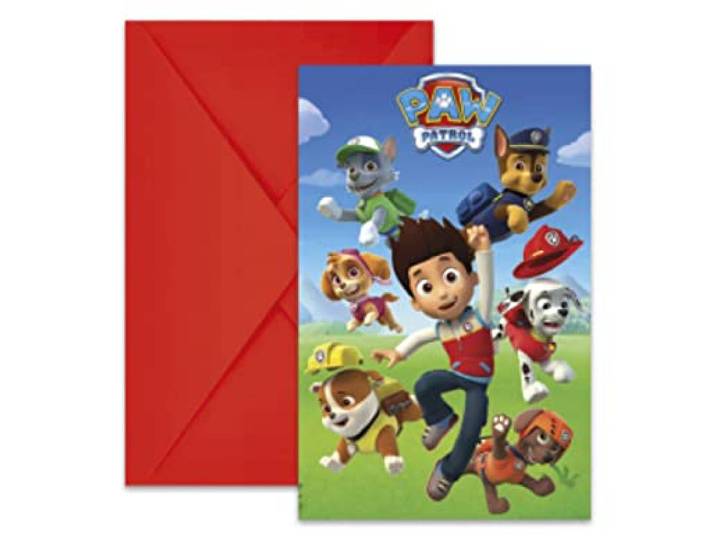 Folat 89441P Uitnodigingen Paw Patrol - 6 stuks