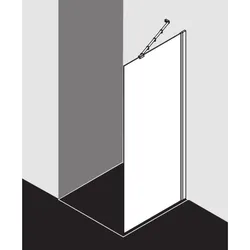 Kermi Ibiza 2000 Seitenwand I2TWG080201AK 80x200cm, silber mattglanz, ESG klar, mit 45Grad Stabilisierung