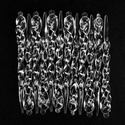 Inspire Select Transparent Crystal Icicle Christmas Ornaments Twisted Hanging Acrylic Icicle Pendants For Xmas Tree Decor transparent 24 Pcs