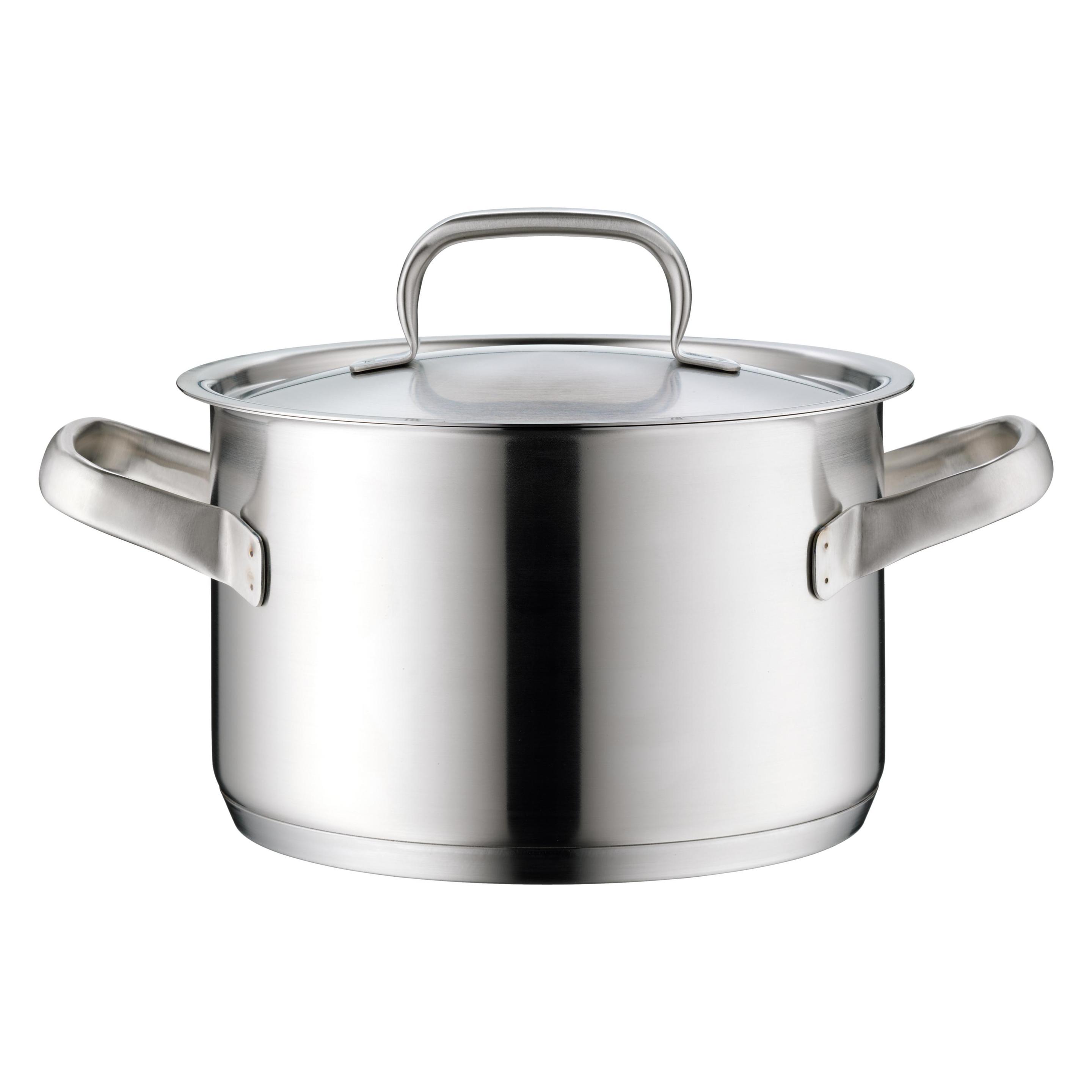 WMF Kochtopf Fleischtopf Induktion 20cm Metalldeckel Gourmet Plus Edelstahl 18/10 (Kochtopf, Edelstahl, 20 x 13 cm) (07.2420.6030)