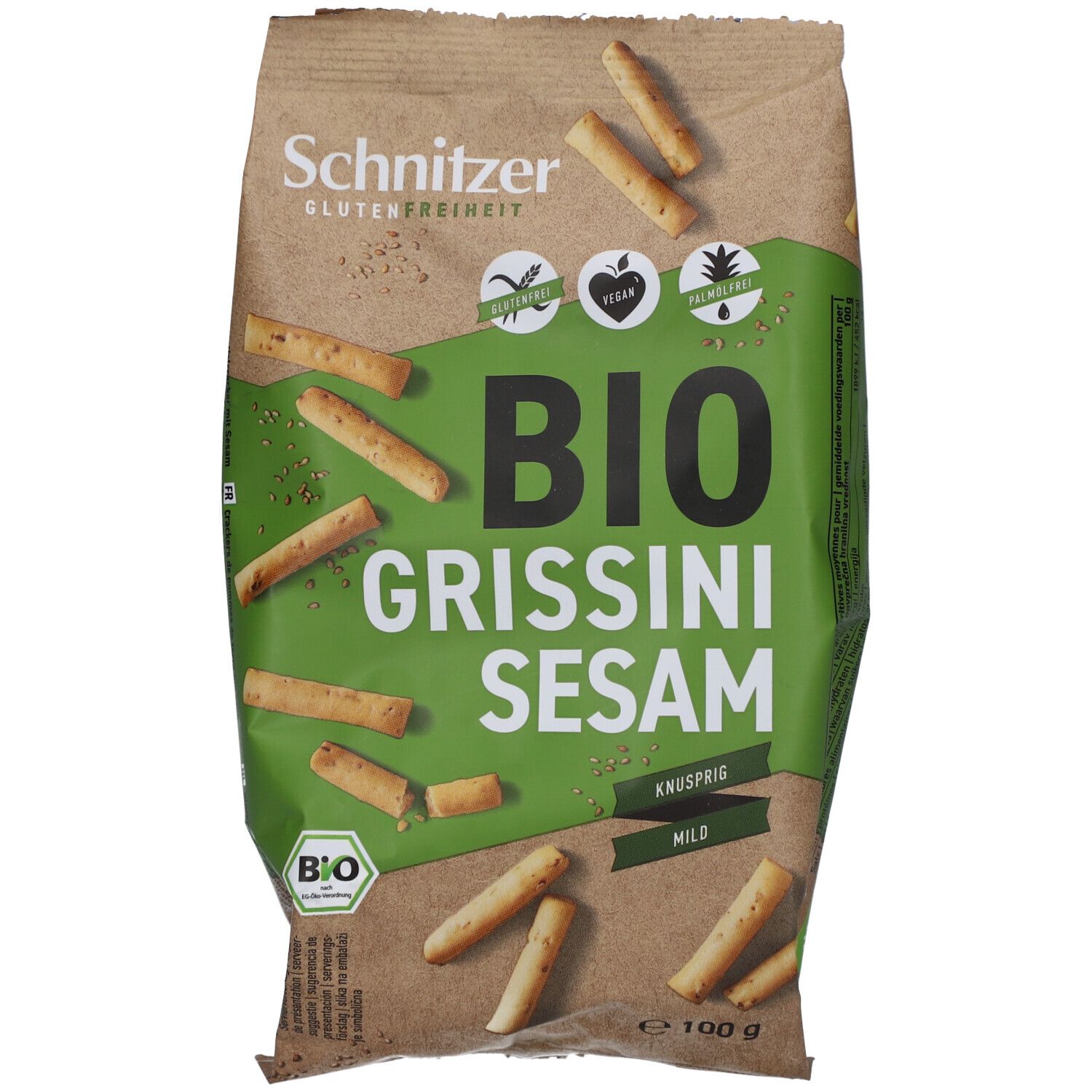 Schnitzer Bio Grissini Sesam glutenfrei 100 g Futter