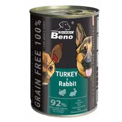 Super Beno PIES Getreidefreie Leckerbissen mit Truthahn und Kaninchen in Soße 415g
