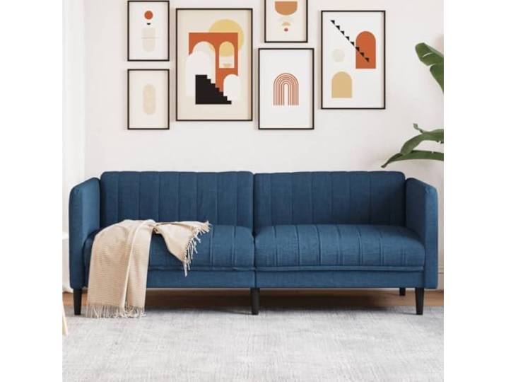 HEFZGDB 3-Sitzer Sofa Blau Stoff Modernes Design Wohnzimmergarnitur mit Dicker Polsterung und Stabilen Stützbeinen für Atmungsaktive Langlebigkeit und Komfortables Sitzgefühl