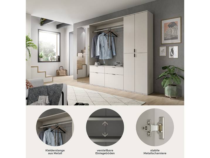 Ensemble de rangement 5 pièces 243cm Beige/Cachemire
