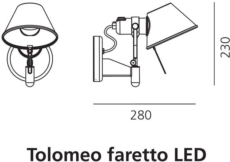 Artemide Tolomeo Faretto LED Wandleuchte (aluminium, ohne Ein / Aus-Schalter) aluminium   ohne Ein / Aus-Schalter