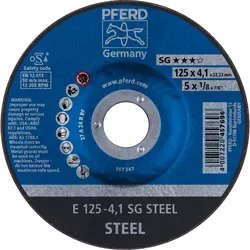 PFERD TOOLS Schruppscheibe E Leistungslinie SG STEEL für Stahl - 62212426