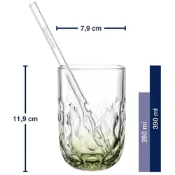 Leonardo, Tasse, Latte Macchiato Becher Gocce 390 ml, 2 Sück, Grün (390 ml, 2x)