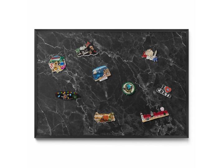 MAGNETTAFEL 100x70 cm schwarzer Rahmen – Stilvoller Marmorstein