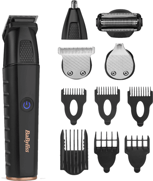 Afeitadora corporal - BaByliss MT814E, 6 Accesorios, 240 min Autonomía, Inalámbrico, 100% impermeable, Negro