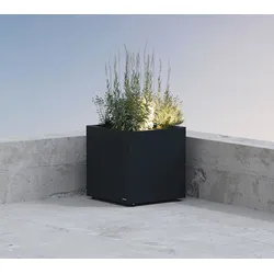 Herstera Garden Cube S Plus | Outdoor Pflanzkübel quadratisch | 50x50x50 cm - Anthrazit
