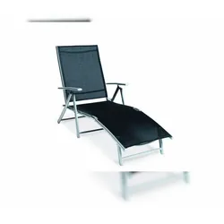 Merxx Deckchair, Aluminium-/Stahlgestell/Textil, Silber/Schwarz