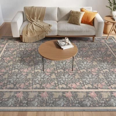 Nourison Botanical Washables Indoor only Textured Floral Area Rug