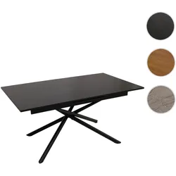 Esszimmertisch HWC-O57, Ausziehtisch Esstisch, Eisen MDF ausziehbar 160-200x90cm ~ Stein-Optik schwarz
