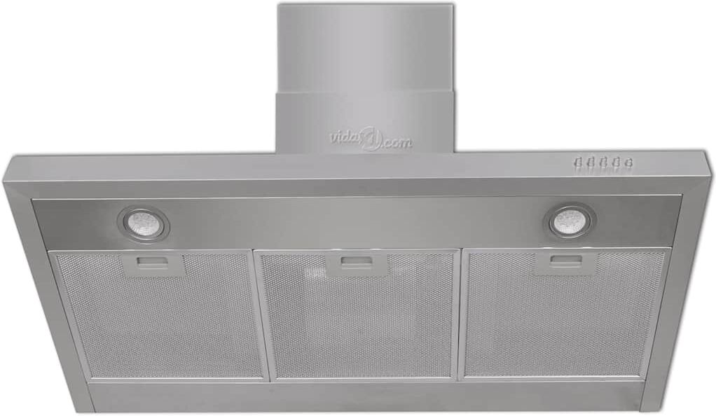 vidaXL Campana extractora plana acero inoxidable 900 mm Plateado