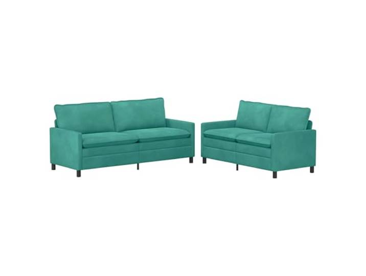 KUTYWEXFM Sofagarnitur 2-Teilig Samt Couch Set 5-Sitzer Türkis Elegante 2er und 3er Couch Garnitur aus Samt mit Metallrahmen. Ideal für Wohnzimmer und Gästebereich.